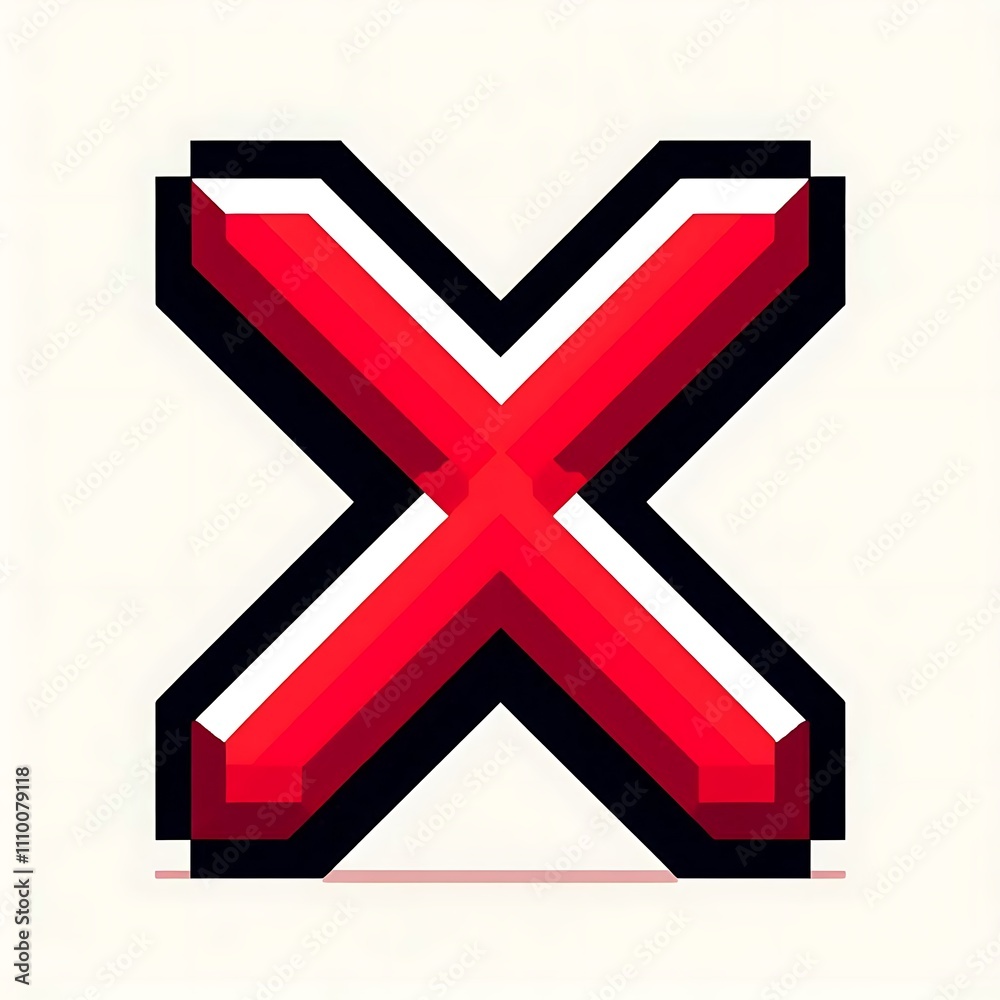 Fototapeta premium A stylized red and white 3D letter X.