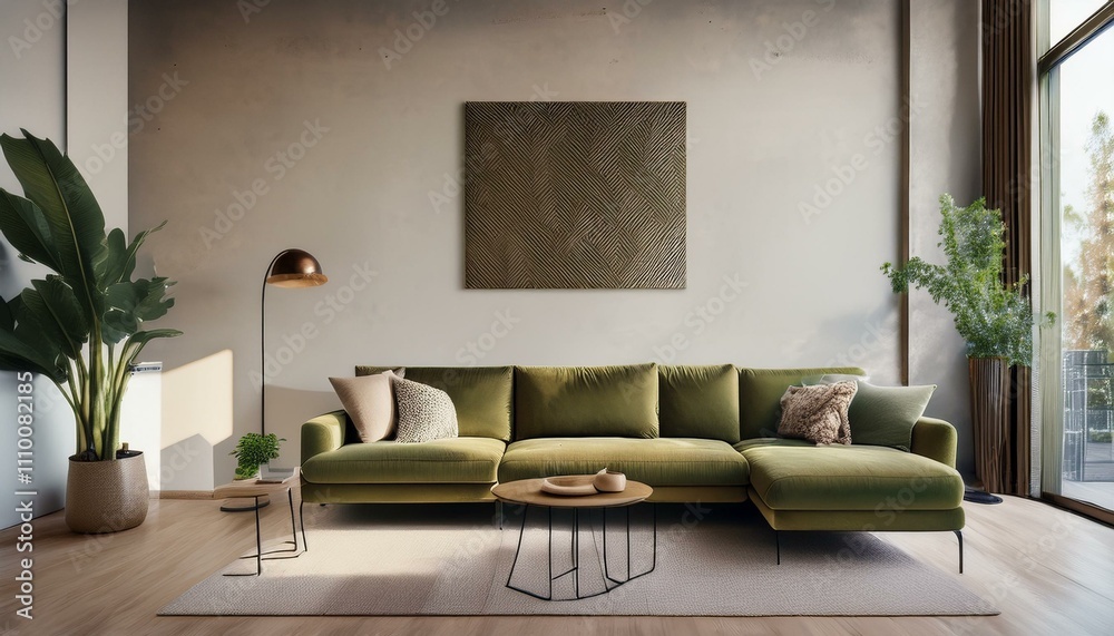 Obraz premium Minimalist Loft Living: Earthy Tones and Modern Charm