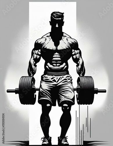 Silhouettes of Bodybuilders and Weightlifters: Action and Activity Vector Art