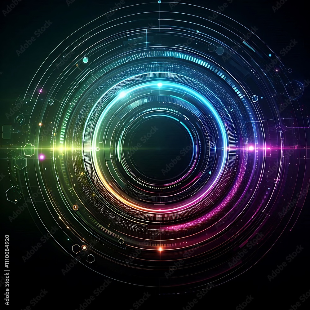 Obraz premium Abstract circular design with vibrant colors.