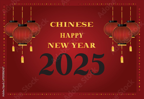 Chinese happy new year 2025 banner