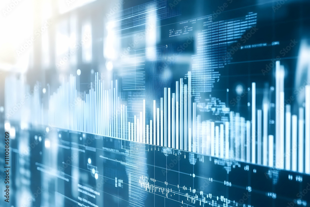 Abstract financial data visualization with graphs and charts on a digital screen. Abstract financial data visualization with graphs and charts on a digital screen.