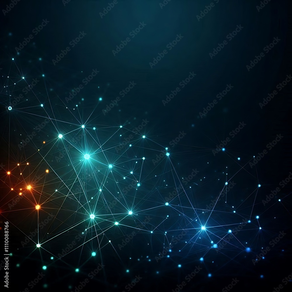 Abstract network of glowing connections and nodes. Abstract network of glowing connections and nodes.