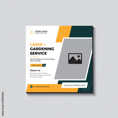 Lawn service social media post design template