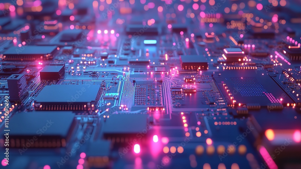 Obraz premium Abstract Digital Circuit Board on Technology Blue Background