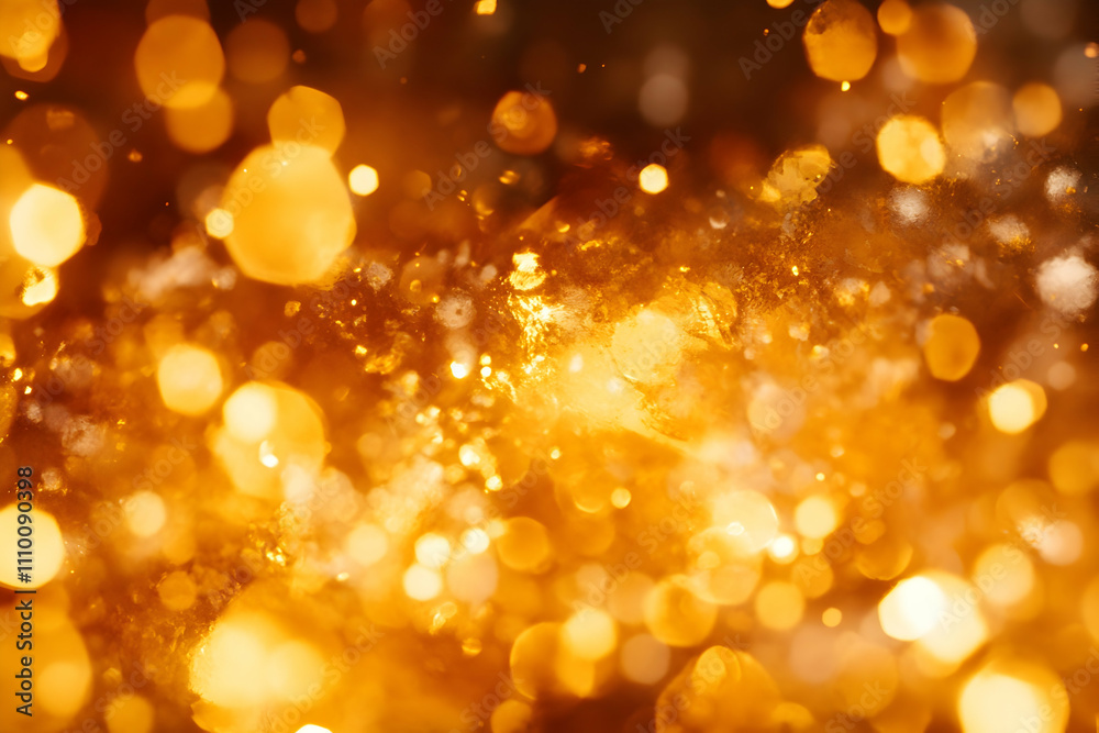 Abstract gold bokeh background with bright lights and sparkles. Abstract gold bokeh background with bright lights and sparkles.