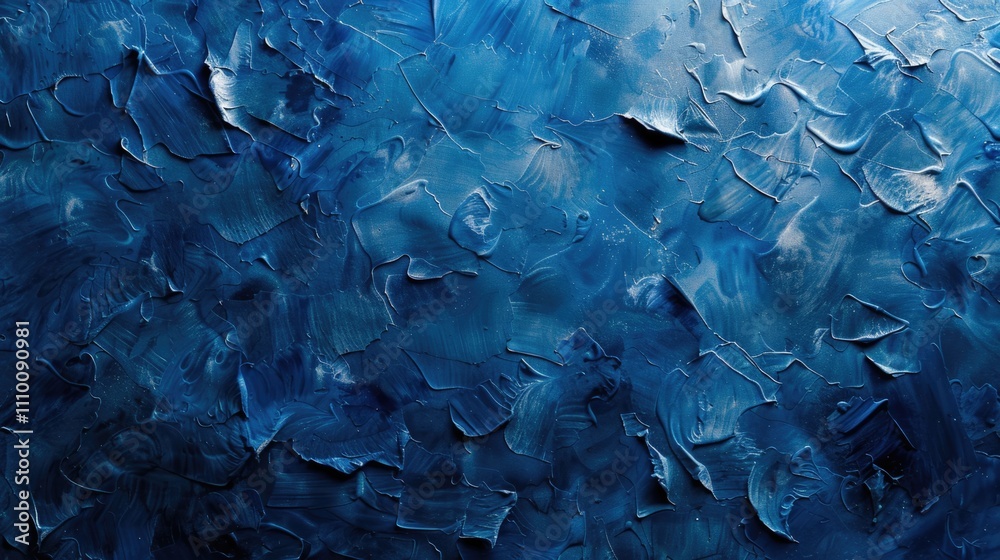 Abstract painting featuring blue and white colors Abstract painting featuring blue and white colors