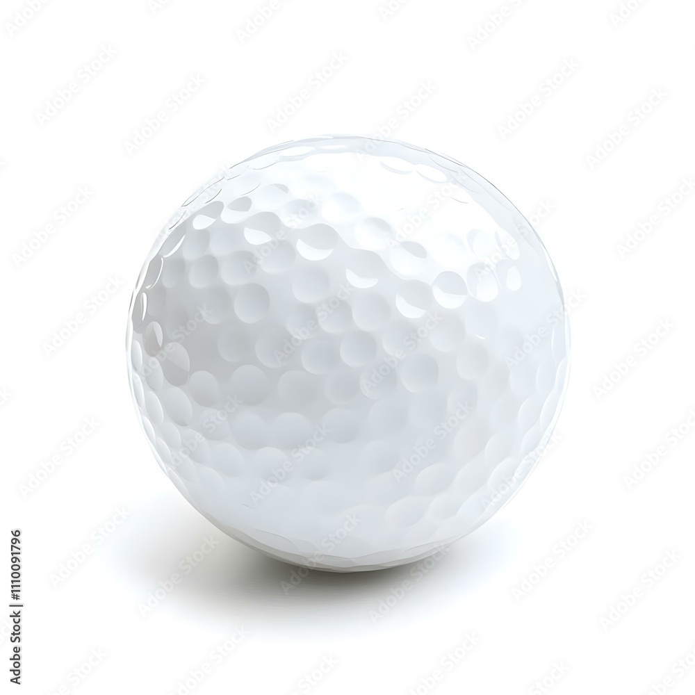 White golf ball on white background