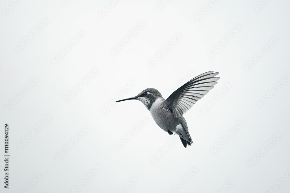 Graceful Flight: Stunning Full-Body Photograph of a Vibrant Hummingbird on White Graceful Flight: Stunning Full-Body Photograph of a Vibrant Hummingbird on White