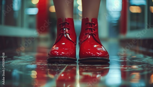 Wallpaper Mural Red heels in a modern office hallway Torontodigital.ca
