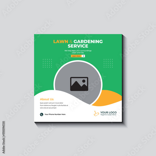Lawn service social media post design template