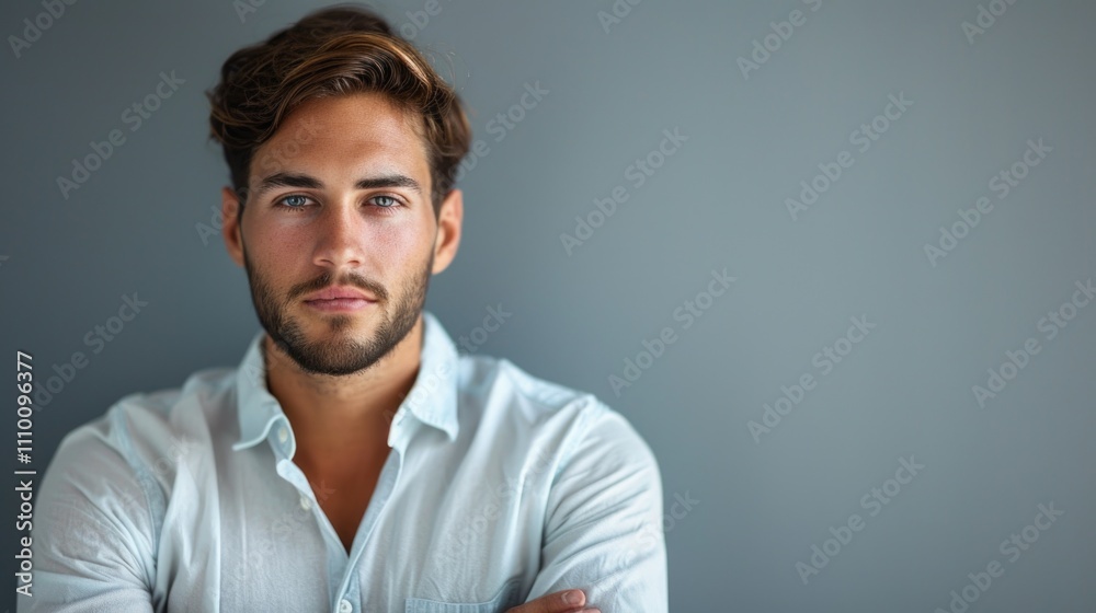 Man with beard looking at camera Man with beard looking at camera