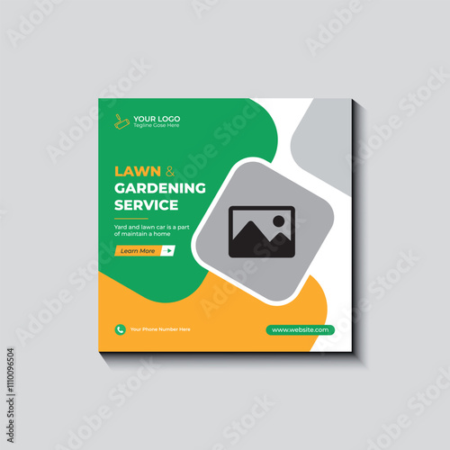 Lawn service social media post design template