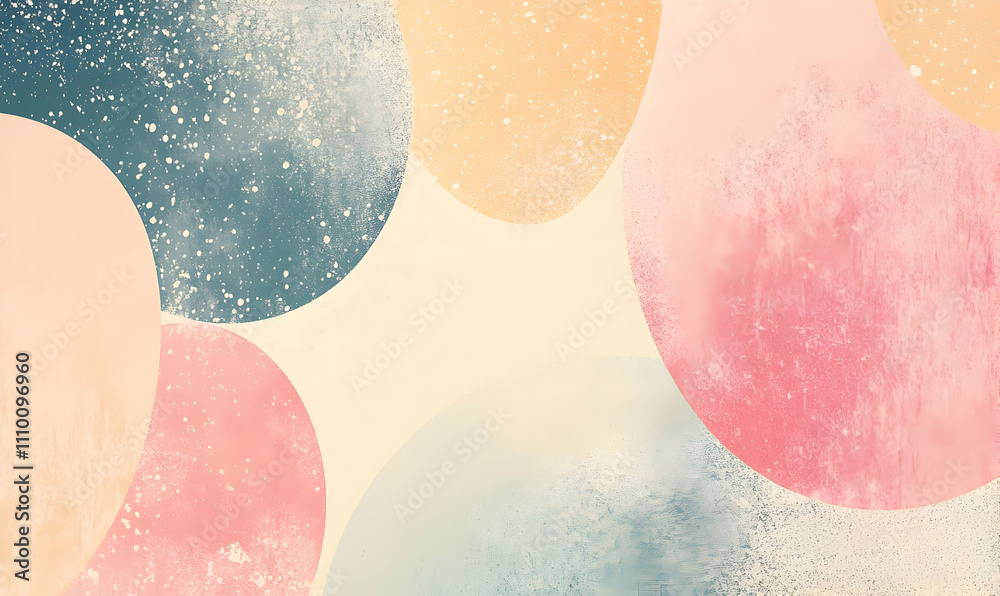 Fototapeta premium A colorful abstract design with soft shapes and textures.