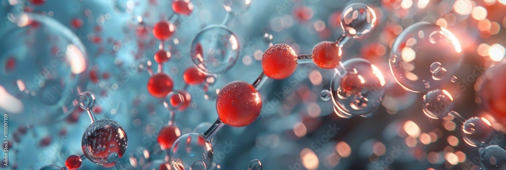 custom made wallpaper toronto digitalAbstract molecular structure with red spheres