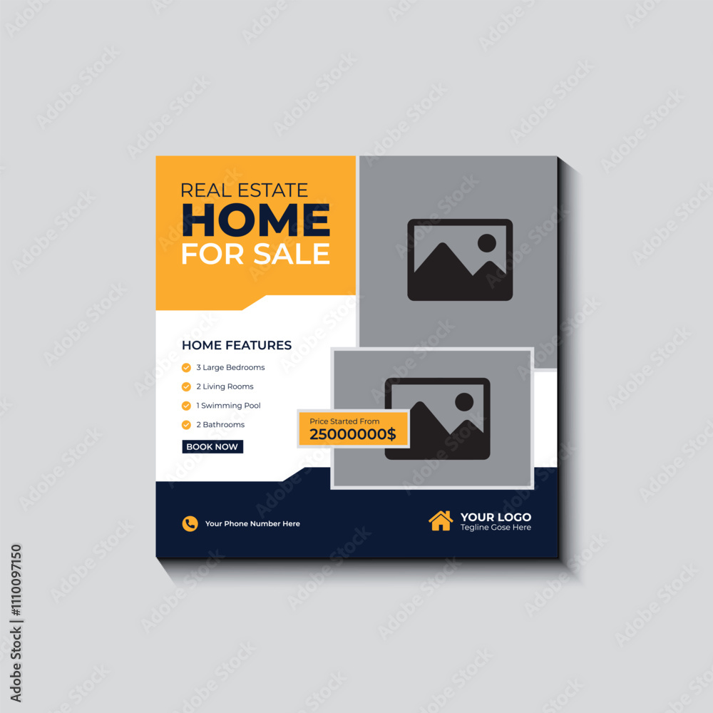 Fototapeta premium Real estate social media post design template