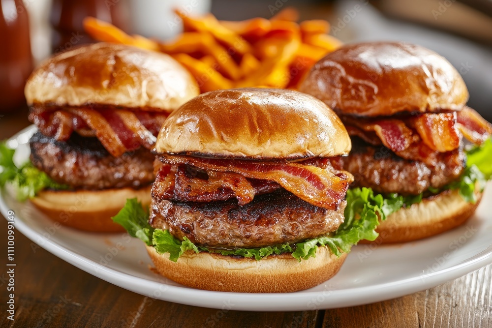 Tasty Cheeseburgers and Bacon Burger Platter Tasty Cheeseburgers and Bacon Burger Platter