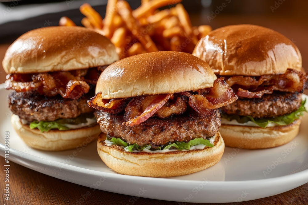 Tasty Cheeseburgers and Bacon Burger Platter Tasty Cheeseburgers and Bacon Burger Platter