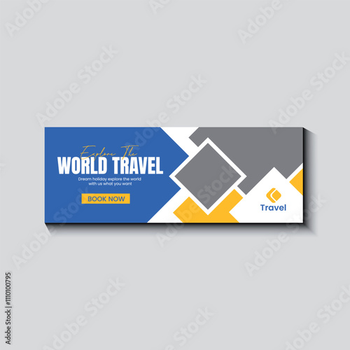Travel social media cover design template