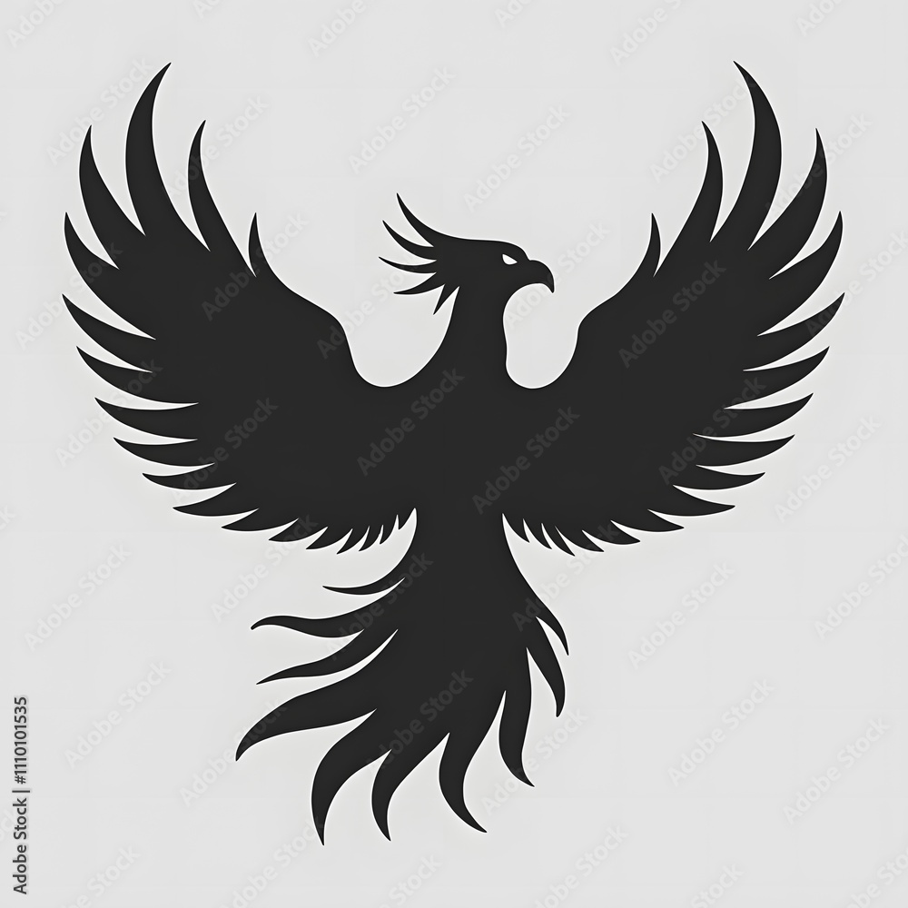 Obraz premium Majestic Phoenix Silhouette: A Symbol of Rebirth and Power