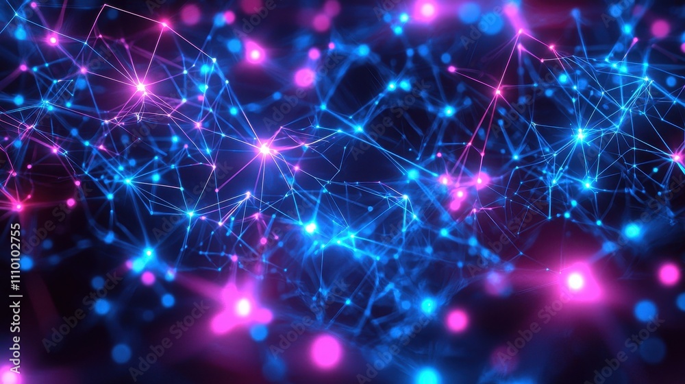 A glowing abstract pattern of interconnected neon circuits in vibrant blue and purple hues. The dynamic lines form a futuristic network on a sleek black background, symbolizing high-tech connectivity A glowing abstract pattern of interconnected neon circuits in vibrant blue and purple hues. The dynamic lines form a futuristic network on a sleek black background, symbolizing high-tech connectivity