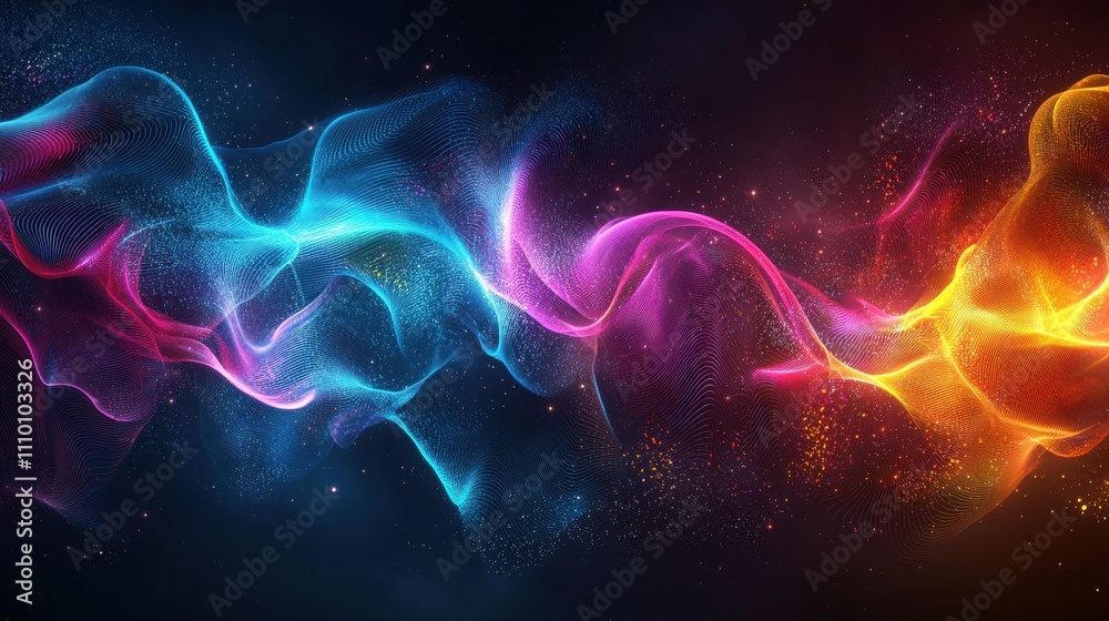 A liquid neon abstract design with glowing ripples in shades of teal, magenta, and yellow. The dynamic, fluid movement creates a vibrant and modern tech aesthetic. The radiance of the colors A liquid neon abstract design with glowing ripples in shades of teal, magenta, and yellow. The dynamic, fluid movement creates a vibrant and modern tech aesthetic. The radiance of the colors