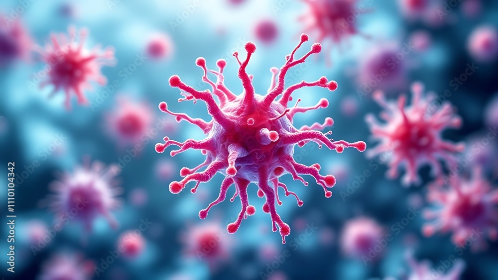 Group of isolated cancer cells - 3d illustration Group of isolated cancer cells - 3d illustration