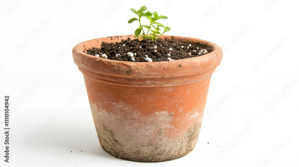 Sandy and Clay Soil Mix in a Flower Pot Sandy and Clay Soil Mix in a Flower Pot