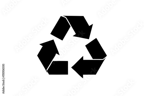 Recycling symbol | isolated vector silhouette illustration on white background