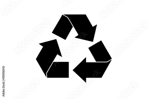 Recycling symbol | isolated vector silhouette illustration on white background