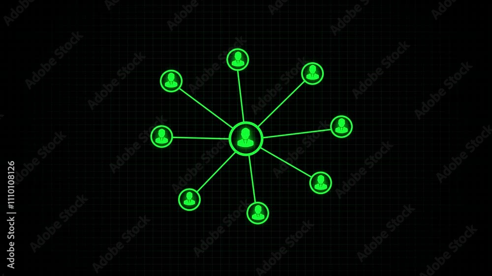 Animation of network of connections with digital icons . digital interface connection and communication concept People Social networking and connection technology icons on background Animation of network of connections with digital icons . digital interface connection and communication concept People Social networking and connection technology icons on background