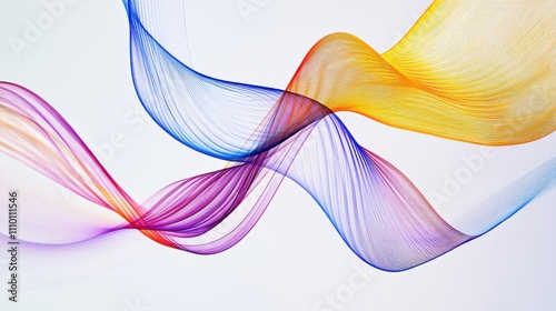 A dynamic depiction of multi-colored abstract lines merging to create a unified, flowing design on a clean backdrop, Symbolizing the seamless blend of diverse perspectives into a single photo