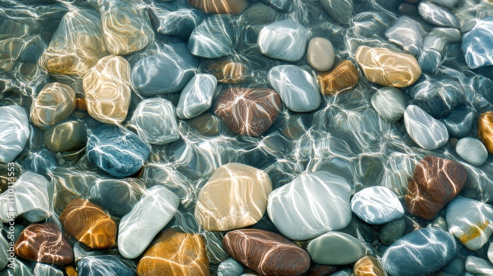 A dynamic image of a river with multi-colored, transparent pebbles flowing smoothly together, Symbolizing the seamless integration and harmony of diverse elements A dynamic image of a river with multi-colored, transparent pebbles flowing smoothly together, Symbolizing the seamless integration and harmony of diverse elements