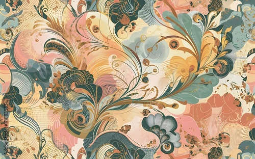 Abstract vintage pattern wallpaper seamless background. Vector illustration