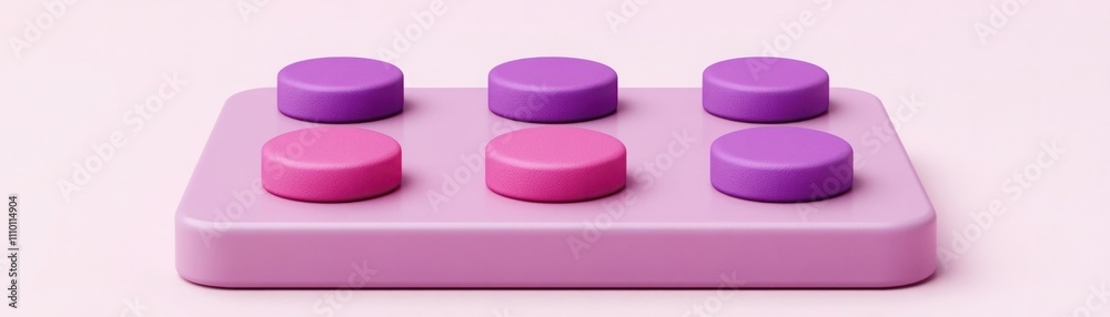 Vibrant Pink and Purple Circular Blocks Arranged on a Smooth Surface for Playful Creative Concepts and Product Photography in Bright Color Schemes Vibrant Pink and Purple Circular Blocks Arranged on a Smooth Surface for Playful Creative Concepts and Product Photography in Bright Color Schemes