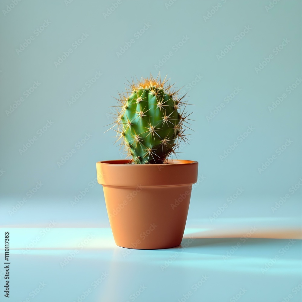 Cactus in a pot over white background Cactus in a pot over white background