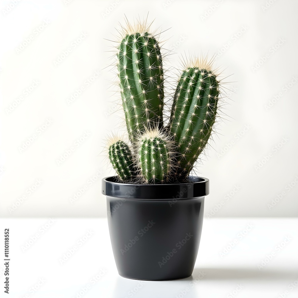 Cactus in a flowerpot on a white background Cactus in a flowerpot on a white background