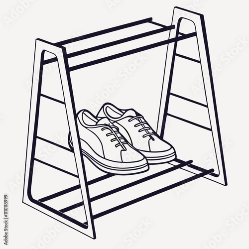 Hand drawn vector sketch of ice skates, a hockey stick, and a winter ice cream