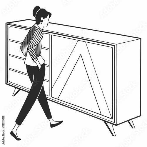 A businessman in a suit silhouette climbs a ladder, a concept illustration of success at work