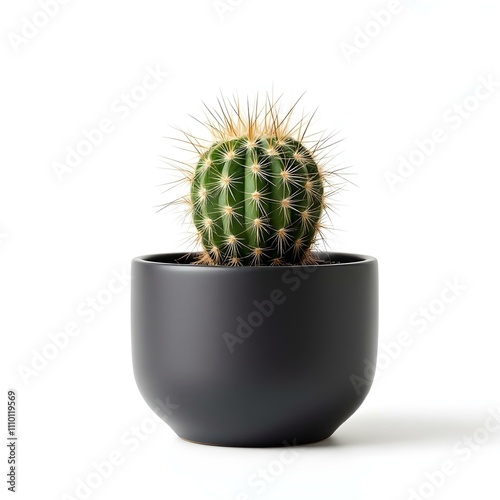 Cactus in a flowerpot on a white background