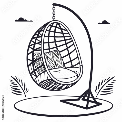Silhouette of a windsurfer with a globe and satellite communication elements in a 3D vector illustration