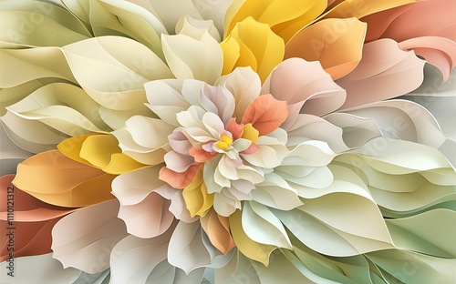 Seamless light colours floral abstract wallpaper pattern background