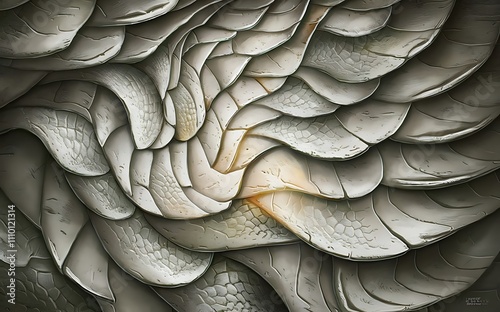 White dragon scales seamless background. Dragon scale seamless pattern. Fantasy dragon texture. Vector illustration
