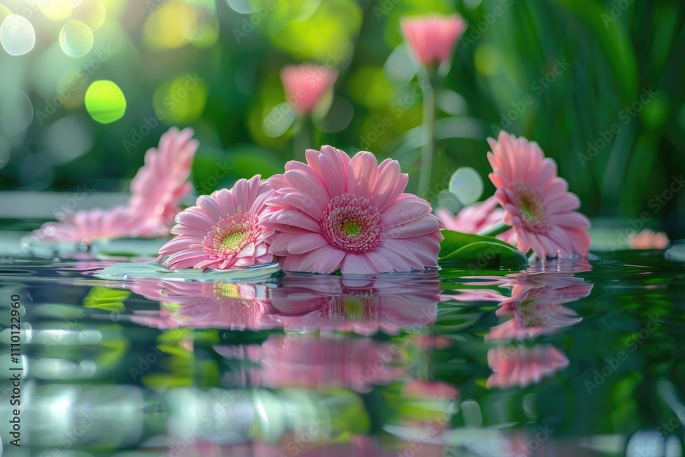 custom made wallpaper toronto digitalPink flowers floating on water