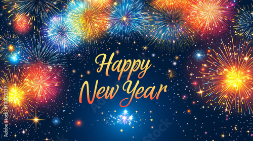 Wallpaper Mural Happy new year in night Torontodigital.ca