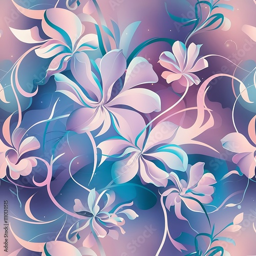 Seamless light colours floral abstract wallpaper pattern background