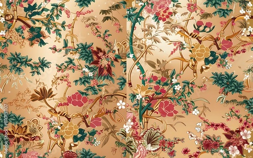 Oriental pattern for textiles, wallpapers, for use in graphics. photo