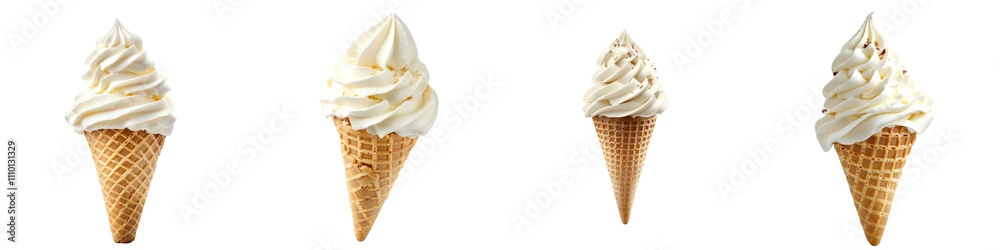 Cream cone isolated on a white background. Collection PNG. Cream cone isolated on a white background. Collection PNG.