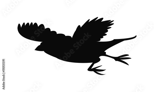 Flying Finches Bird Silhouette Design  And Vector Illustration. 
