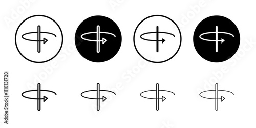 arrow spin around axis icon Symbol mark in filled style